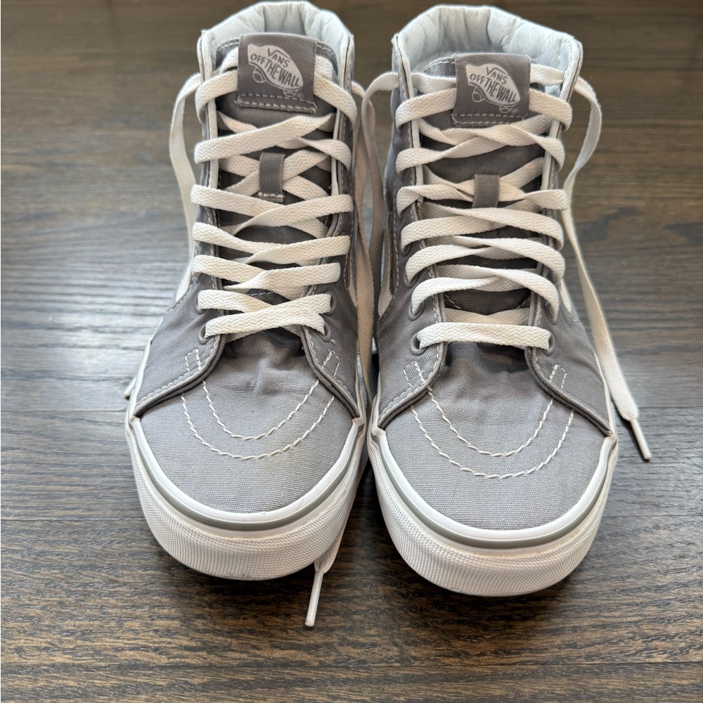 Vans high top gray sneakers M6.5/ W8